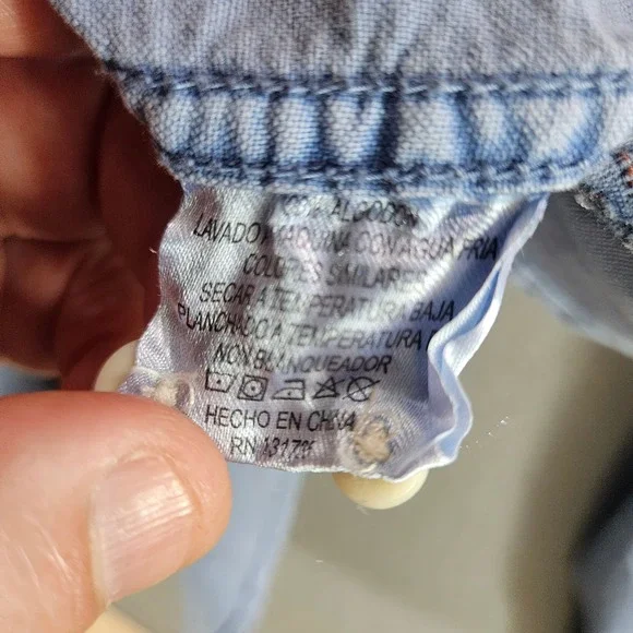 Margaritaville Mens Button Down Shirt Large Blue Roll Tab Long Sleeve Cotton L - Picture 7 of 11